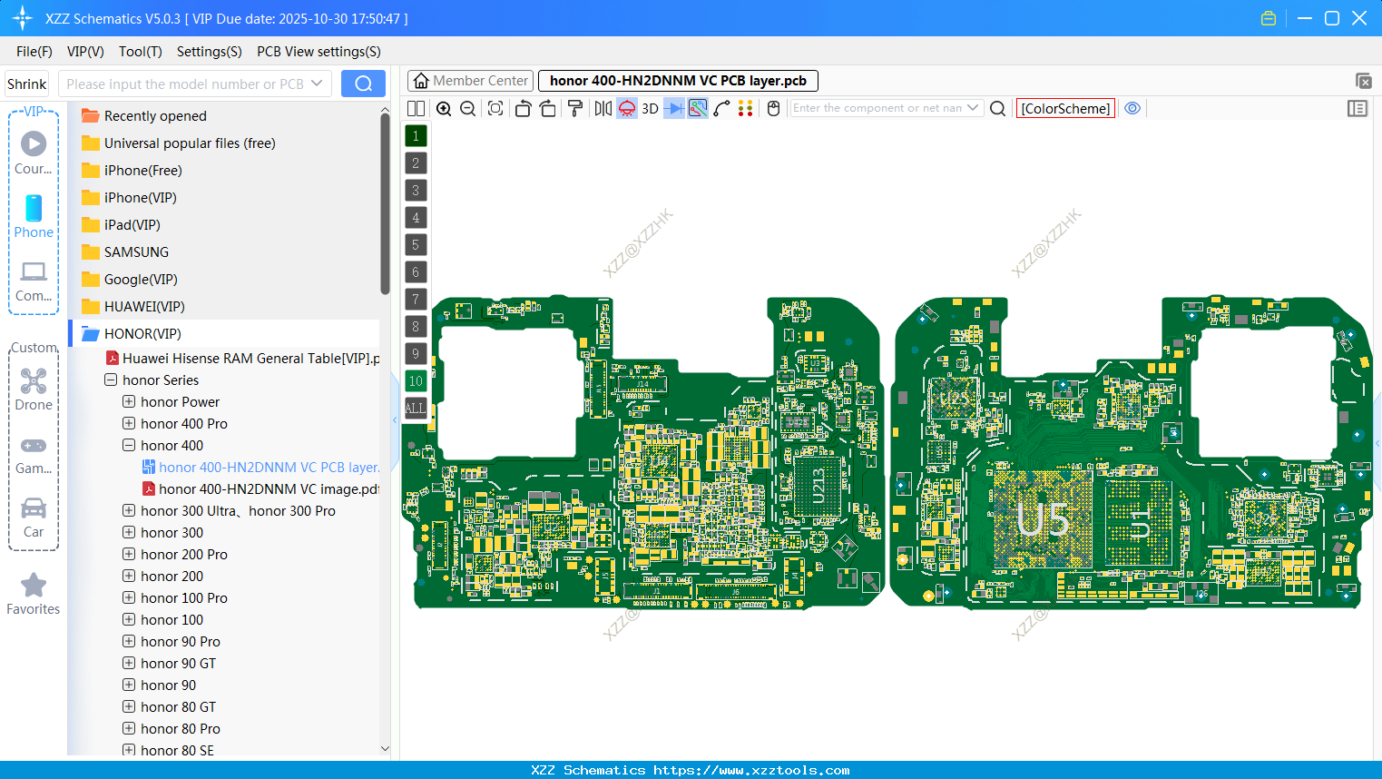 Honor 400-HN2DNNM VC PCB Layer